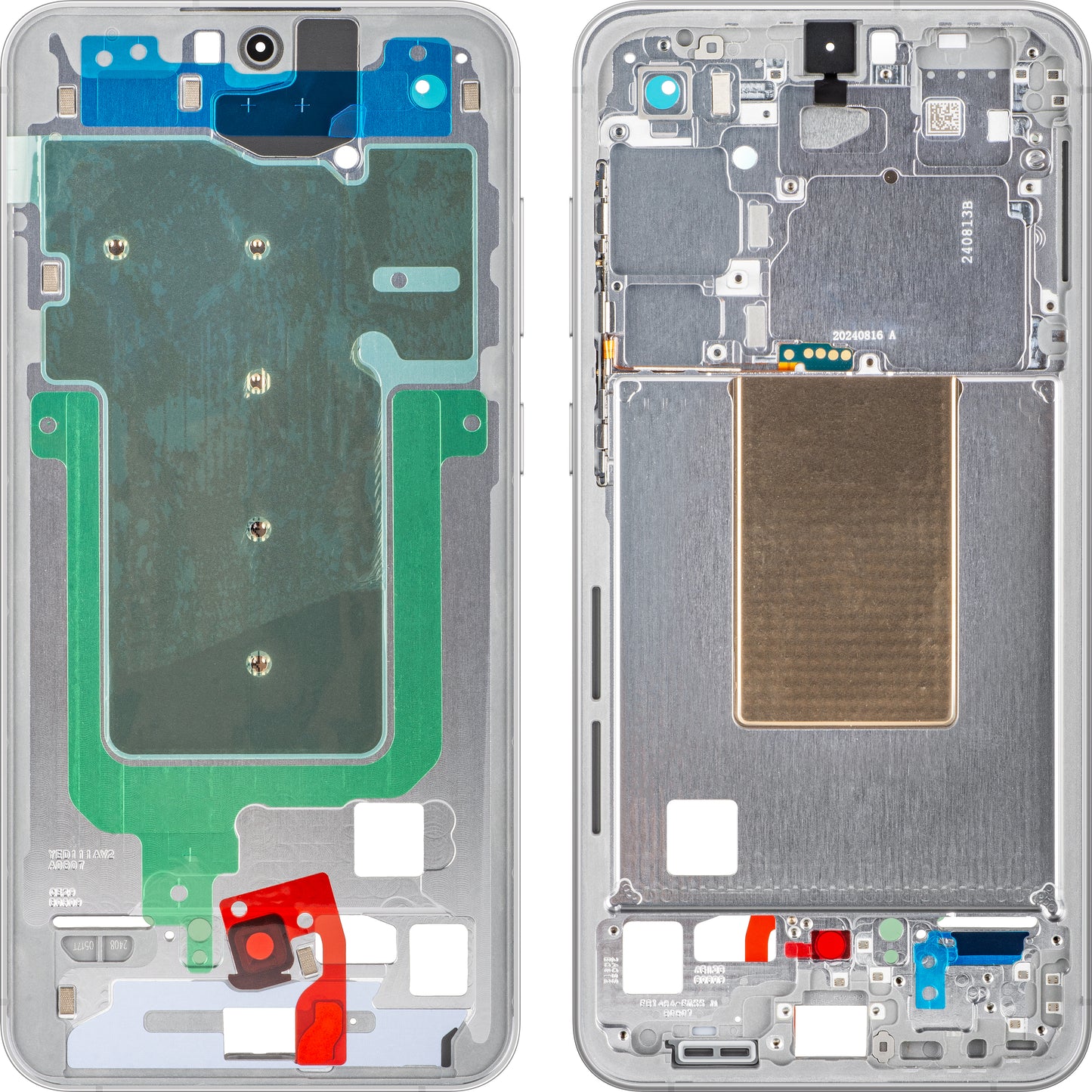 Coque centrale Samsung Galaxy S24 FE S721, Argentée, Service Pack GH82-35851B
