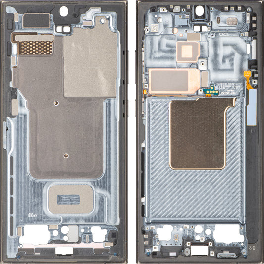 Coque centrale Samsung Galaxy S24 Ultra S928, noire, échange