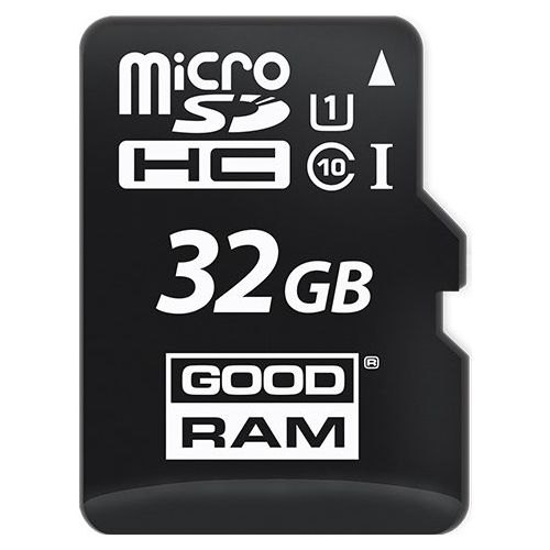 GoodRam microSDHC Memory Card, 32GB, Class 10 / UHS-1 U1, With Adapter