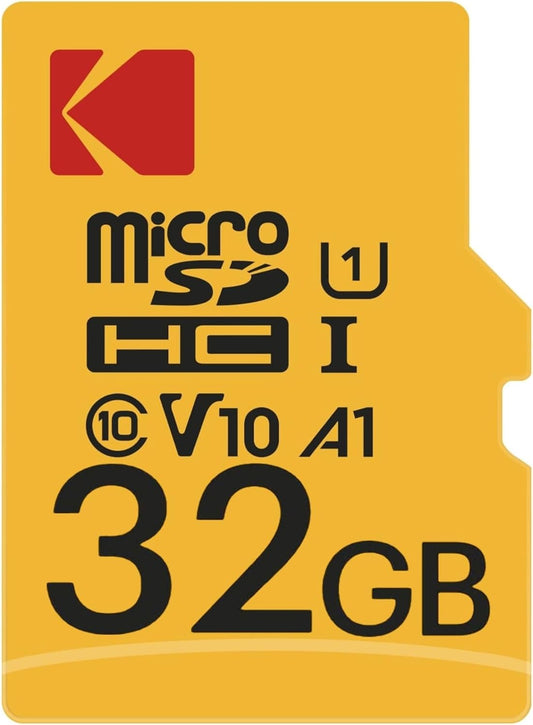 Carte mémoire microSDHC Kodak Premium Performance, 32Gb, Classe 10 / UHS-1 U1, Avec Adaptateur EKMSDM32GHC10K