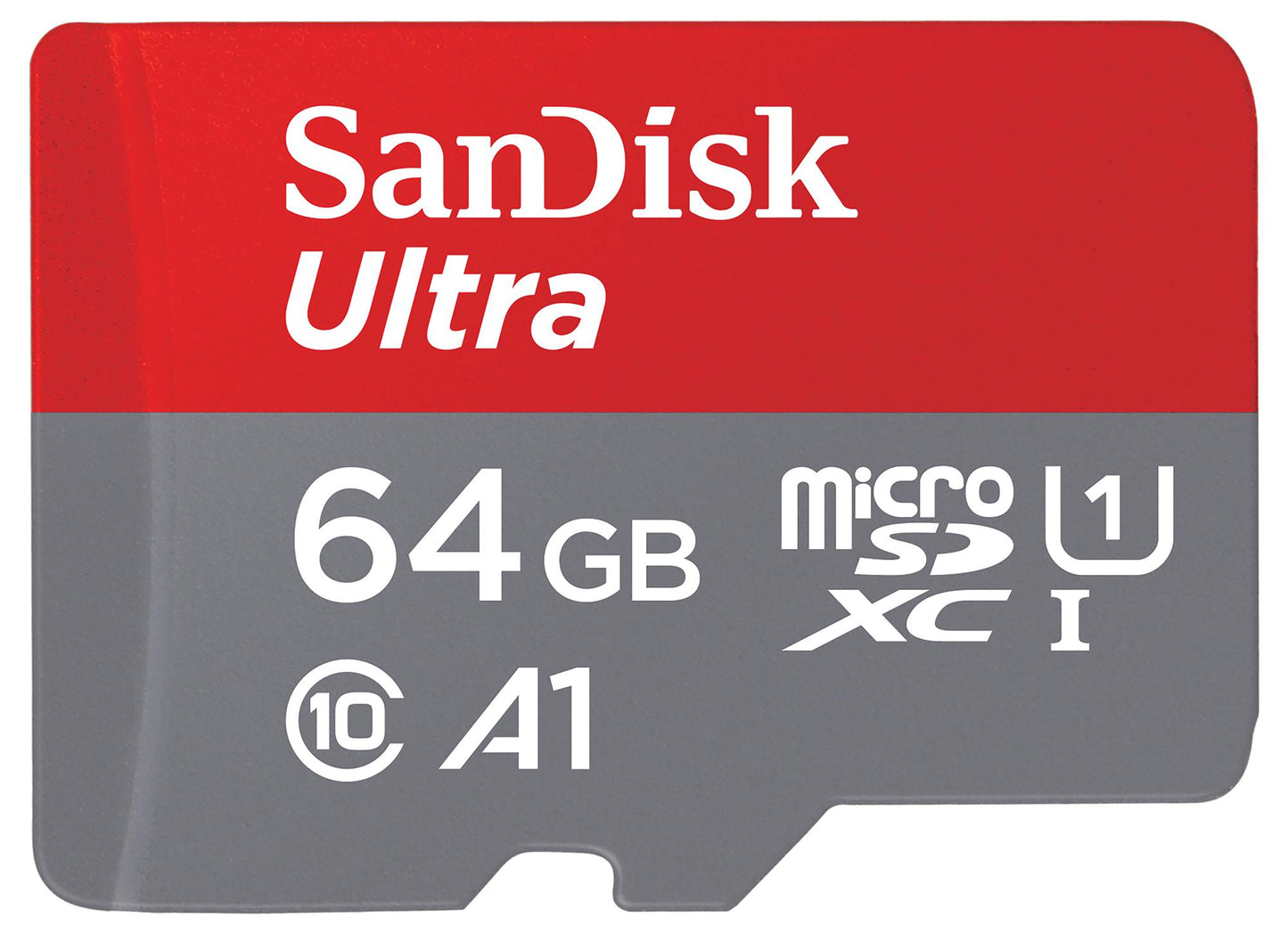 Carte mémoire microSDXC SanDisk Ultra Android A1, 64Gb, Classe 10 / UHS-1 U1, Avec Adaptateur SDSQUAB-064G-GN6MA