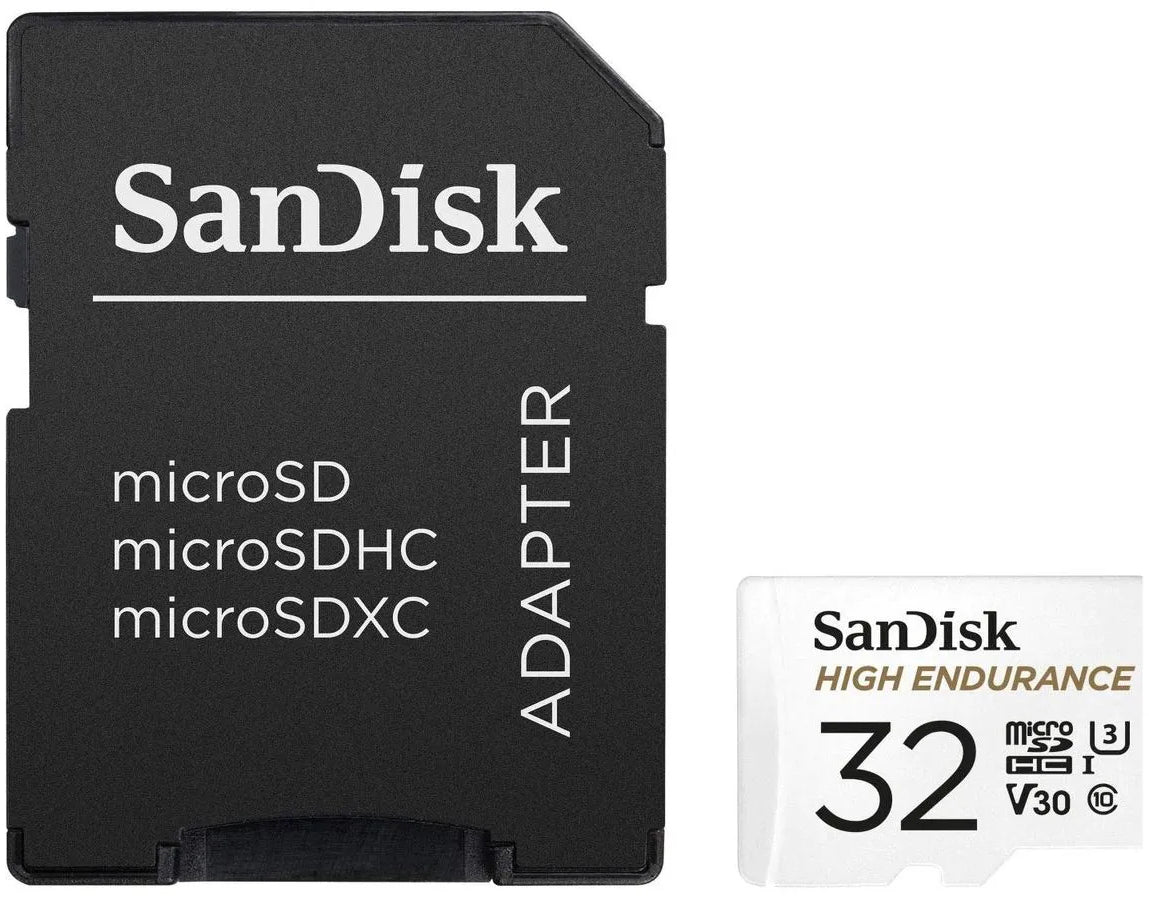 Carte Mémoire microSDHC SanDisk High Endurance, 32Go, Classe 10 / UHS-1 U3, Avec Adaptateur SDSQQNR-032G-GN6IA