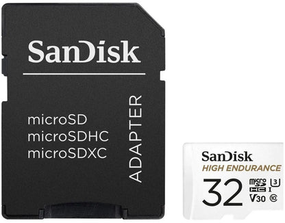 Carte Mémoire microSDHC SanDisk High Endurance, 32Go, Classe 10 / UHS-1 U3, Avec Adaptateur SDSQQNR-032G-GN6IA