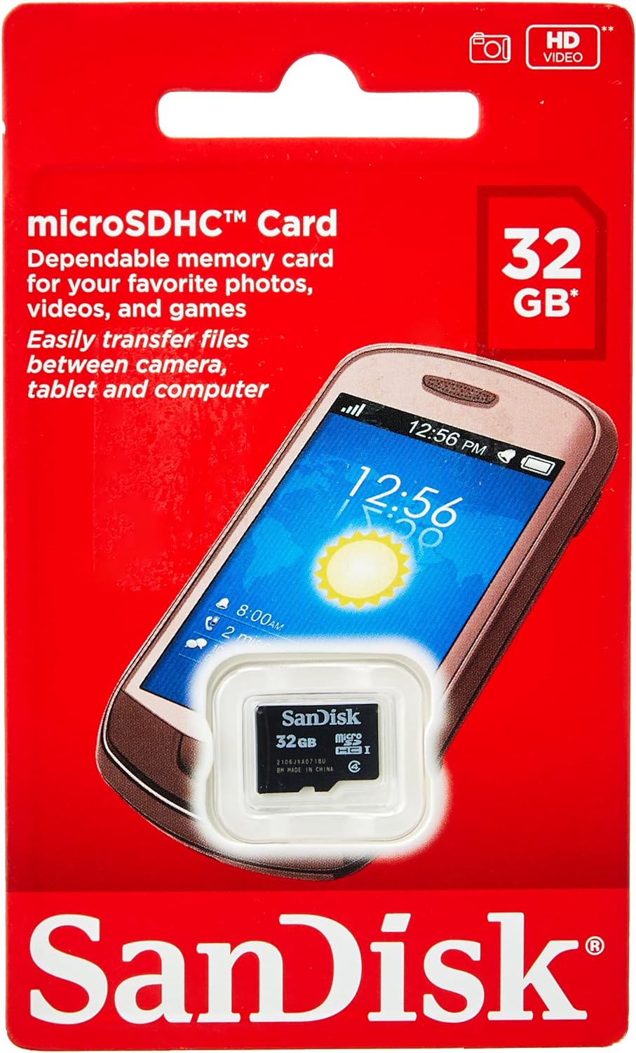 Carte mémoire SanDisk microSDHC, 32 Go, classe 4 SDSDQM-032G-B35 