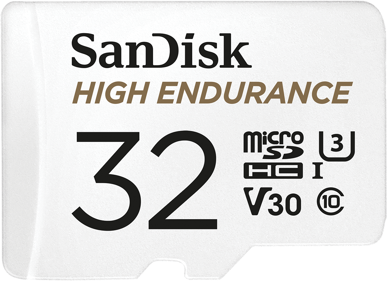 Carte Mémoire microSDHC SanDisk High Endurance, 32Go, Classe 10 / UHS-1 U3, Avec Adaptateur SDSQQNR-032G-GN6IA