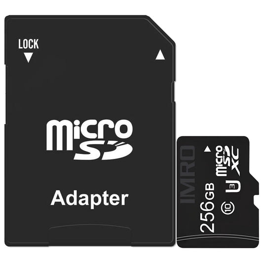 Carte Mémoire microSDXC Imro, 256Gb, Classe 10 / UHS-1 U3, Avec Adaptateur