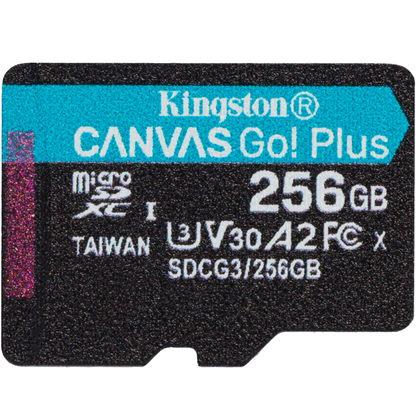 Carte mémoire microSDXC Kingston Canvas Go Plus, 256 Go, Classe 10 / UHS-1 U3 SDCG3/256GBSP 