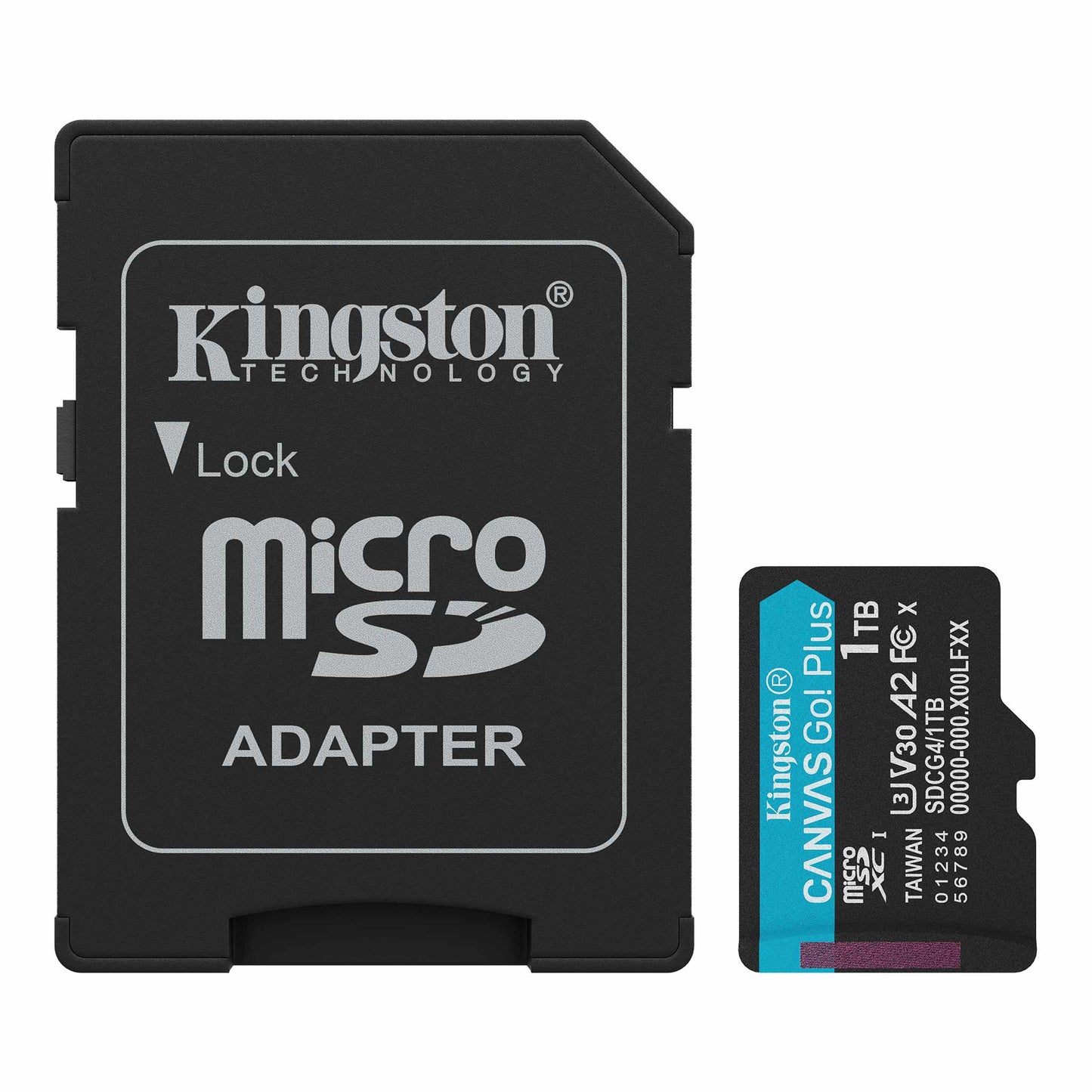 Carte mémoire microSDXC Kingston Canvas Go Plus Android A2, 1TB, Classe 10 / UHS-1 U3, avec adaptateur SDCG4/1TB