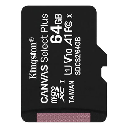 Carte mémoire Kingston Canvas Select Plus, 64 Go, Classe 10 / UHS-1 U1 SDCS2/64GBSP microSDXC