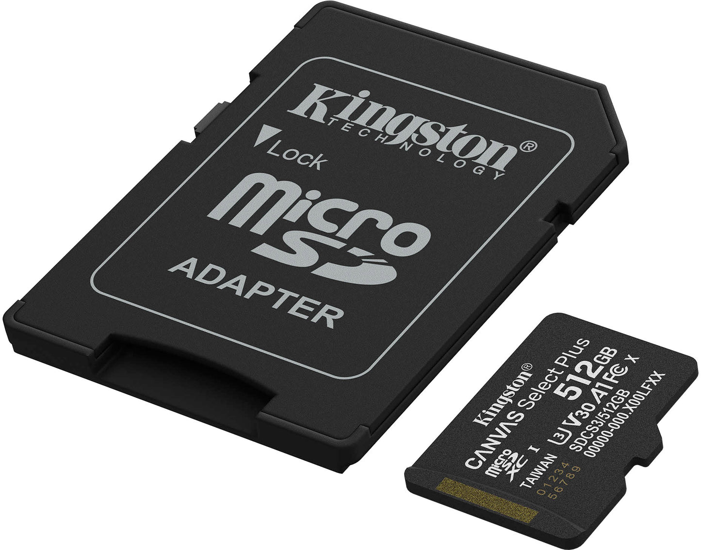 Carte mémoire microSDXC Kingston Canvas Select Plus Android A1, 512Go, Classe 10 / UHS-1 U3, Avec Adaptateur SDCS3/512GB