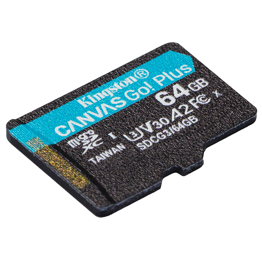 Carte mémoire microSDXC Kingston Canvas Go Plus, 64 Go, Classe 10 / UHS-1 U3 SDCG3/64GBSP 