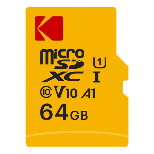 Carte mémoire microSDXC Kodak, 64Go, Classe 10 / UHS-1 U1, Avec Adaptateur EKMSDM64GXC10K