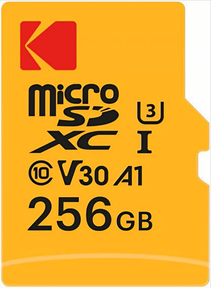 Carte Mémoire microSDXC Kodak, 256Gb, Classe 10 / UHS-1 U3, Avec Adaptateur EKMSDM256GXC10HPRK