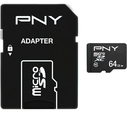 Carte mémoire microSDXC PNY Performance Plus, 64Gb, Classe 10, Avec Adaptateur P-SDU64G10PPL-GE