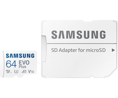 Carte mémoire microSDXC Samsung Evo Plus, 64 Go, Classe 10 / UHS-1 U1, avec adaptateur MB-MC64KA/EU MB-MC64KA/EU