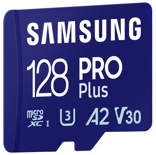Carte mémoire microSDXC Samsung PRO Plus, 128Gb, Classe 10 / UHS-1 U3, avec adaptateur MB-MD128SA/EU
