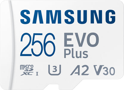 Carte mémoire Samsung Evo Plus microSDXC, 256 Go, Classe 10 / UHS-1 U3, avec adaptateur MB-MC256KA/EU MB-MC256KA/EU