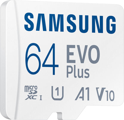 Carte mémoire microSDXC Samsung Evo Plus, 64 Go, Classe 10 / UHS-1 U1, avec adaptateur MB-MC64KA/EU MB-MC64KA/EU