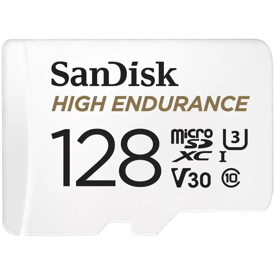 Carte Mémoire microSDXC SanDisk High Endurance, 128Gb, Classe 10 / UHS-1 U3, Avec Adaptateur SDSQQNR-128G-GN6IA