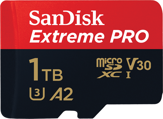 Carte Mémoire microSDXC SanDisk Extreme Pro, 1TB, Classe 10 / UHS-1 U3, Avec Adaptateur SDSQXCD-1T00-GN6MA