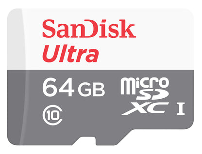 Carte mémoire microSDXC SanDisk Ultra Android, 64 Go, Classe 10 / UHS-1 U1 SDSQUNR-064G-GN3MN