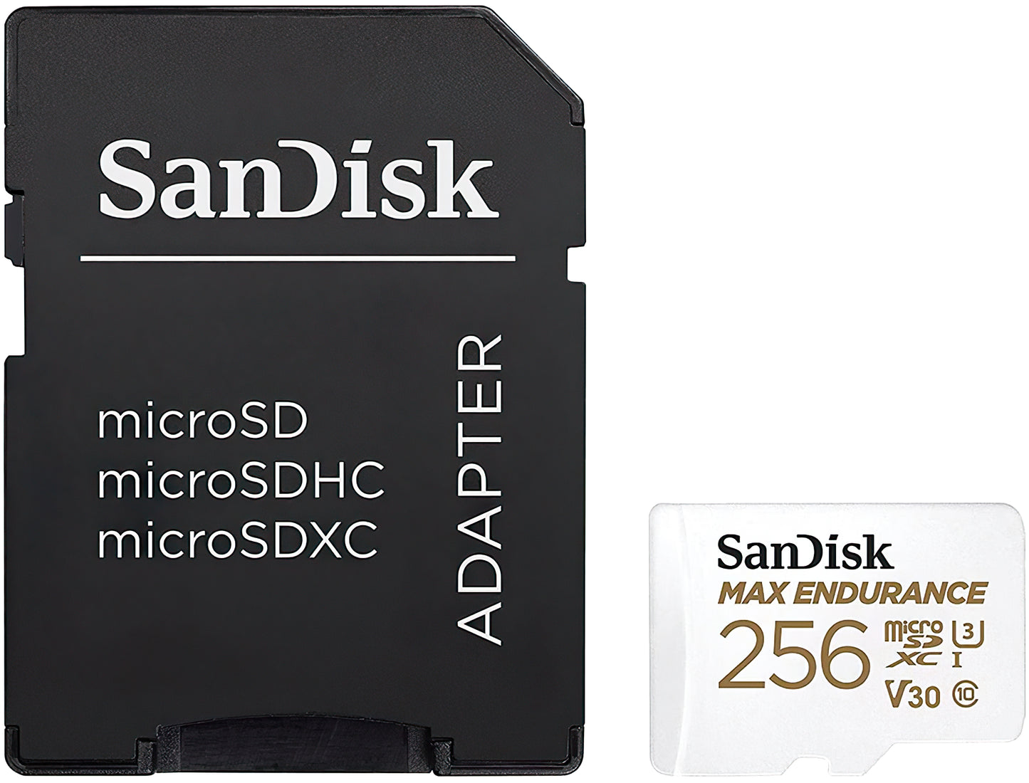 Carte mémoire microSDXC SanDisk High Endurance, 256Gb, Classe 10 / UHS-1 U3, avec adaptateur SDSQQNR-256G-GN6IA