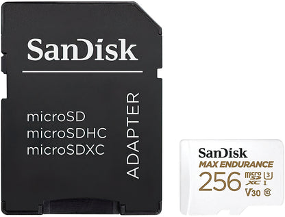 Carte mémoire microSDXC SanDisk High Endurance, 256Gb, Classe 10 / UHS-1 U3, avec adaptateur SDSQQNR-256G-GN6IA
