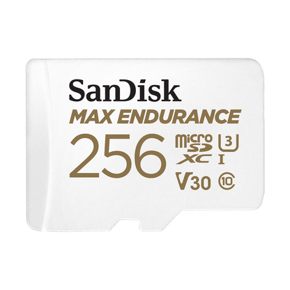 Carte mémoire microSDXC SanDisk MAX Endurance, 256Gb, Classe 10 / UHS-1 U3, Avec Adaptateur SDSQQVR-256G-GN6IA