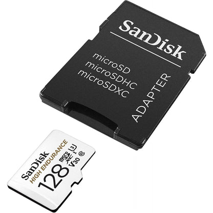 Carte Mémoire microSDXC SanDisk High Endurance, 128Gb, Classe 10 / UHS-1 U3, Avec Adaptateur SDSQQNR-128G-GN6IA