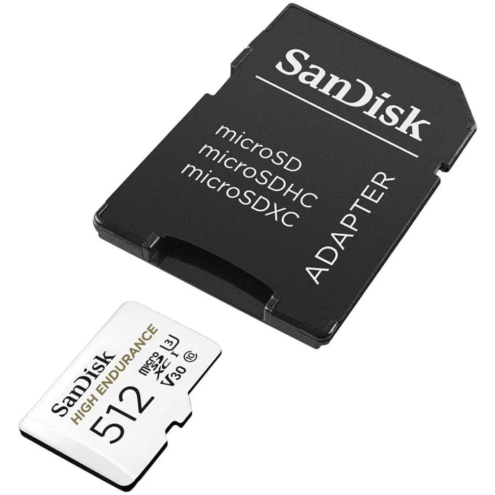 SanDisk High Endurance microSDXC Memory Card, 512Gb, Class 10 / UHS-1 U3, With Adapter SDSQQNR-512G-GN6IA
