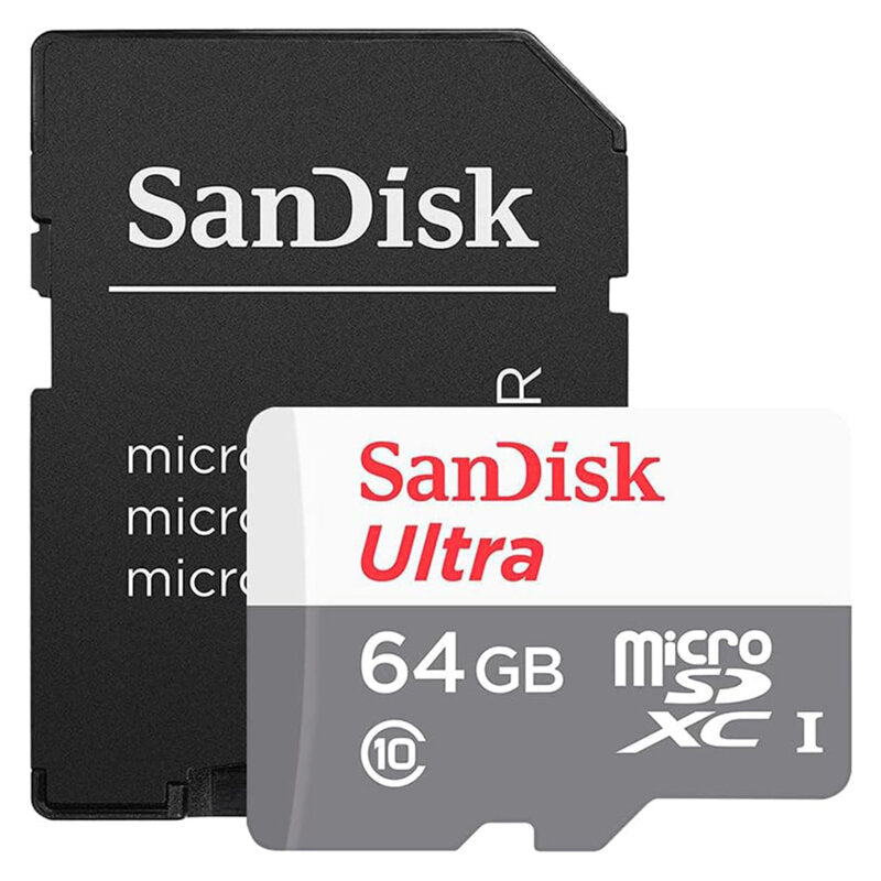 Carte mémoire microSDXC SanDisk Ultra, 64Go, Classe 10, Avec Adaptateur SDSQUNR-064G-GN3MA