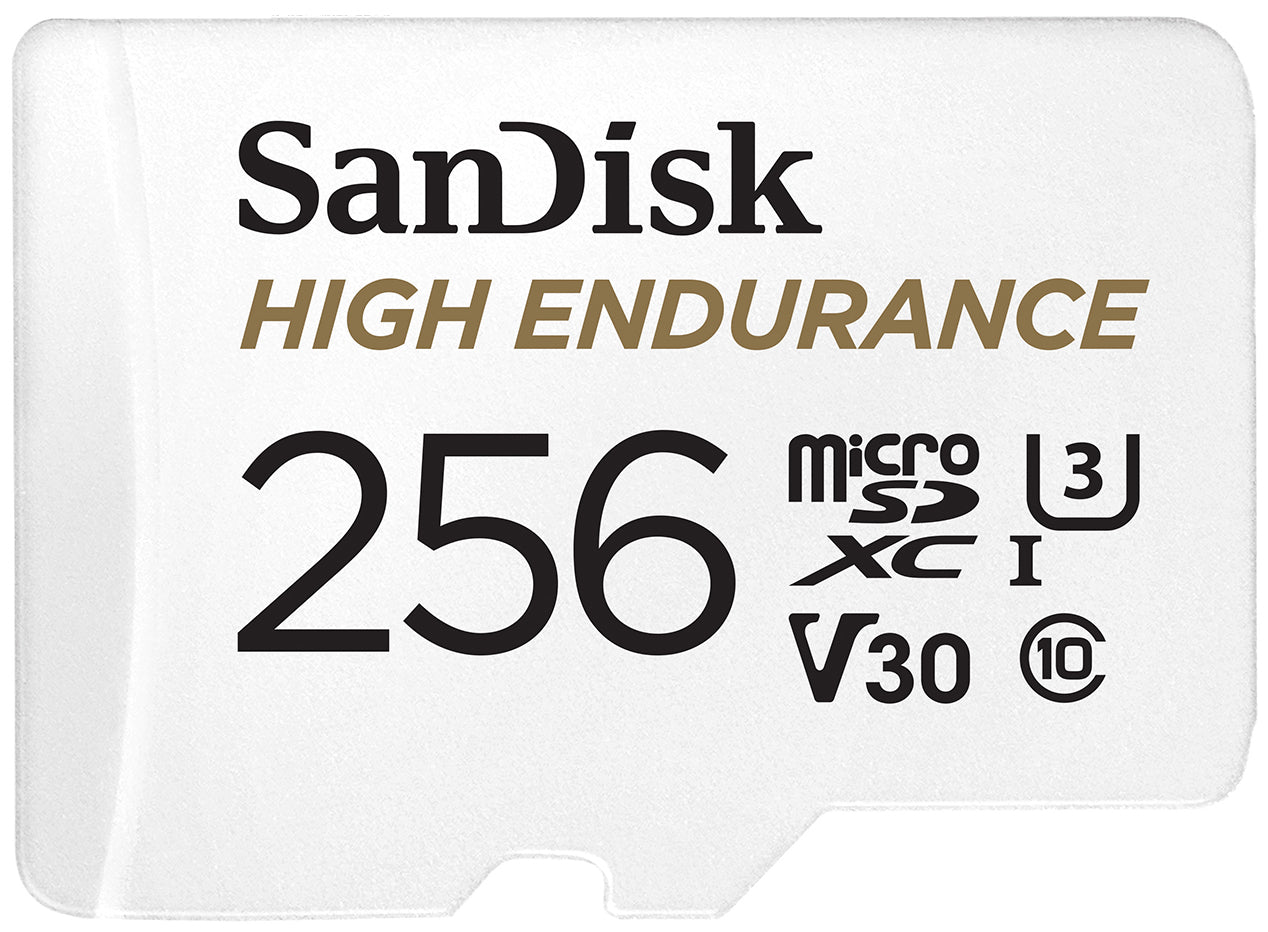 Carte mémoire microSDXC SanDisk High Endurance, 256Gb, Classe 10 / UHS-1 U3, avec adaptateur SDSQQNR-256G-GN6IA