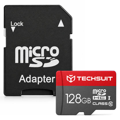 Carte Mémoire microSDXC Techsuit THCM26, 128Gb, Classe 10, Avec Adaptateur