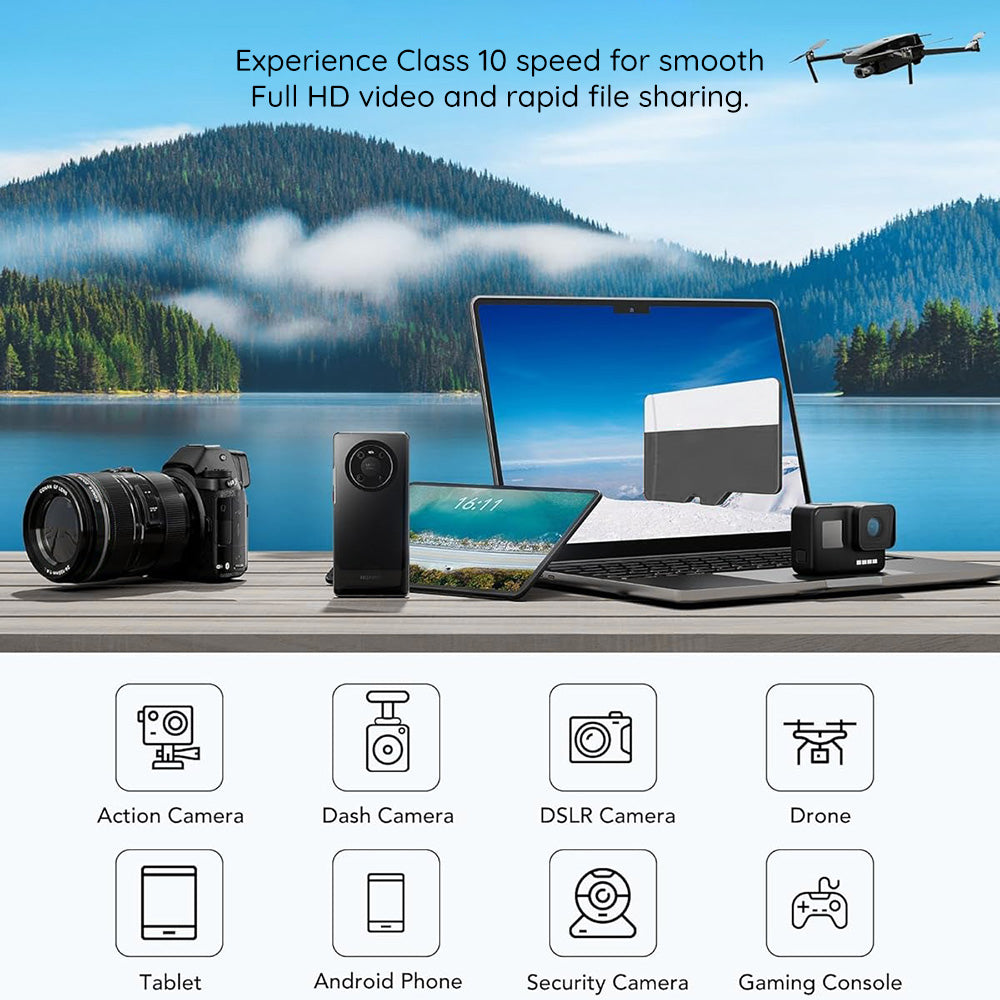 Carte Mémoire microSDXC Techsuit THCM26, 128Gb, Classe 10, Avec Adaptateur