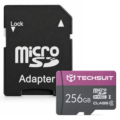 Carte Mémoire microSDXC Techsuit THCM27, 256Gb, Classe 6, Avec Adaptateur