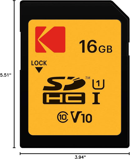 Carte mémoire SDHC Kodak Premium Performance, 16Gb, Classe 10 / UHS-1 U1 EKMSD16GHC10K