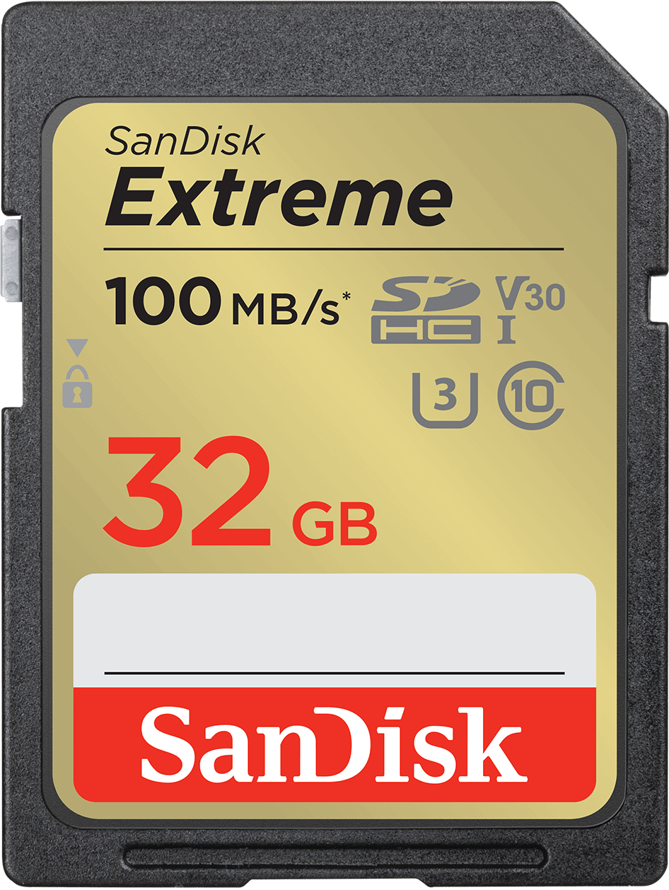 Carte mémoire SDHC SanDisk Extreme, 32Gb, Classe 10 / UHS-1 U3 SDSDXVT-032G-GNCIN