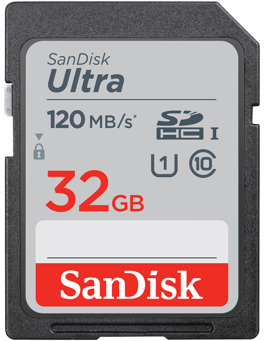 Carte mémoire SDHC SanDisk Ultra, 32Go, Classe 10 / UHS-1 U1 SDSDUN4-032G-GN6IN