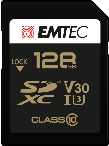 Carte mémoire SDXC Emtec SpeedIn Pro, 128Gb, Classe 10 / UHS-1 U3 ECMSD128GXC10SP