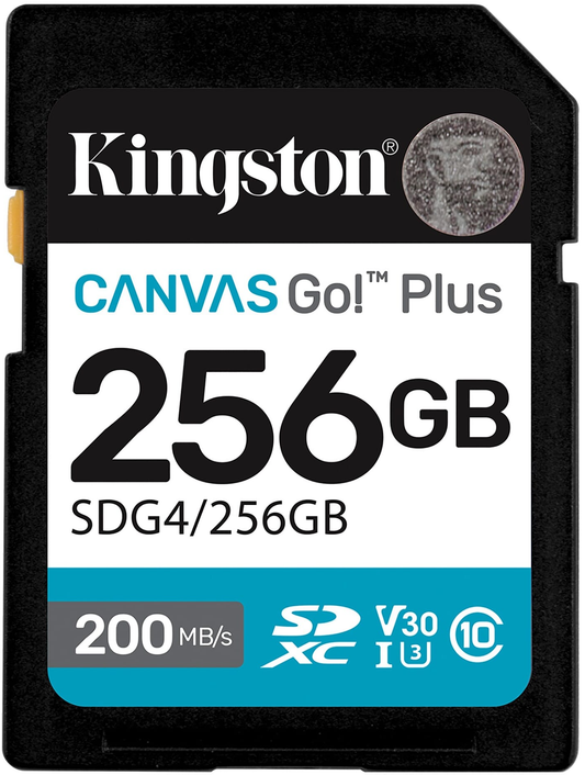 Carte Mémoire SDXC Kingston Canvas Go Plus, 256Go, Classe 10 / UHS-1 U3 SDG4/256GB