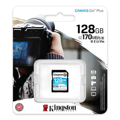 Carte mémoire SDXC Kingston Canvas Go Plus, 128 Go, Classe 10 / UHS-1 U3 SDG3/128 Go