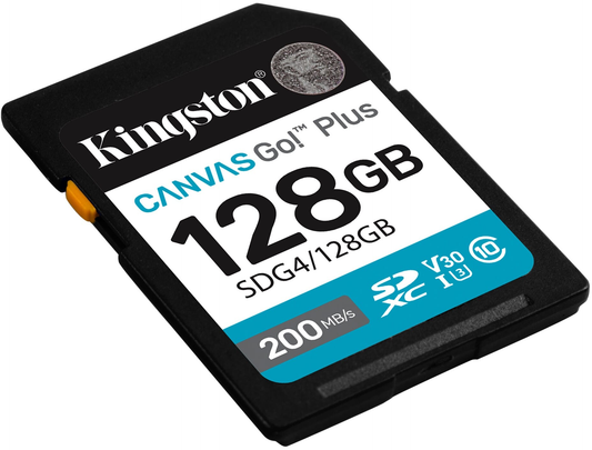 Carte Mémoire SDXC Kingston Canvas Go Plus, 128Go, Classe 10 / UHS-1 U3 SDG4/128GB