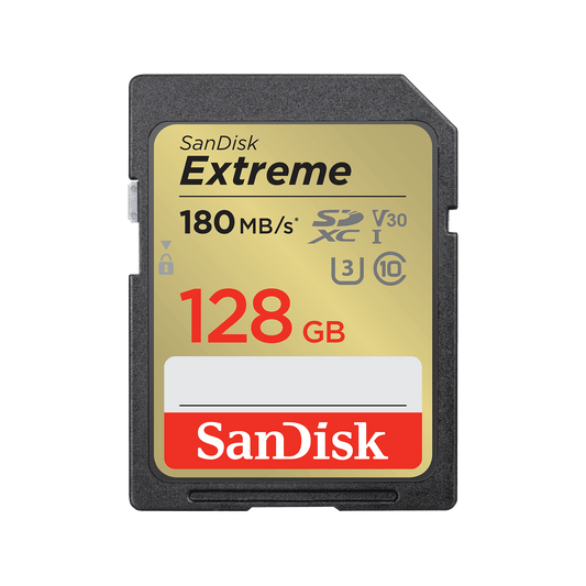 Carte Mémoire SDXC SanDisk Extreme, 128Gb, Classe 10 / UHS-1 U3 SDSDXVA-128G-GNCIN