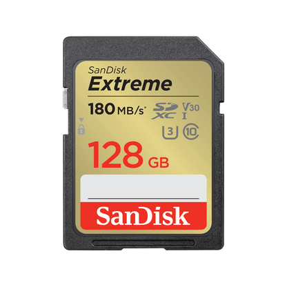 Carte Mémoire SDXC SanDisk Extreme, 128Gb, Classe 10 / UHS-1 U3 SDSDXVA-128G-GNCIN