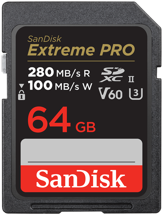 Carte Mémoire SDXC SanDisk Extreme Pro, 64Go, Classe 10 / UHS-2 U3 SDSDXEP-064G-GN4IN