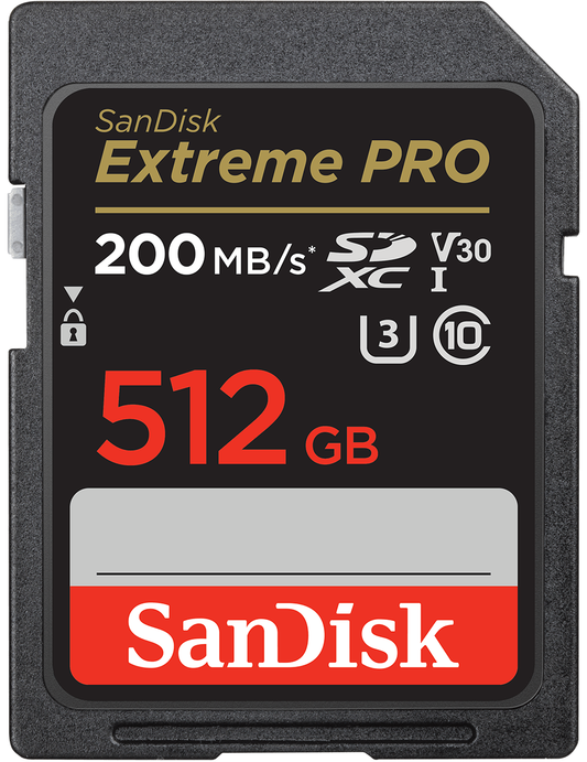 Carte Mémoire SDXC SanDisk Extreme Pro, 512Go, Classe 10 / UHS-1 U3 SDSDXXD-512G-GN4IN