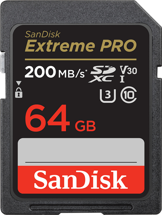 Carte mémoire SDXC SanDisk Extreme Pro, 64Gb, Classe 10 / UHS-1 U3 SDSDXXU-064G-GN4IN