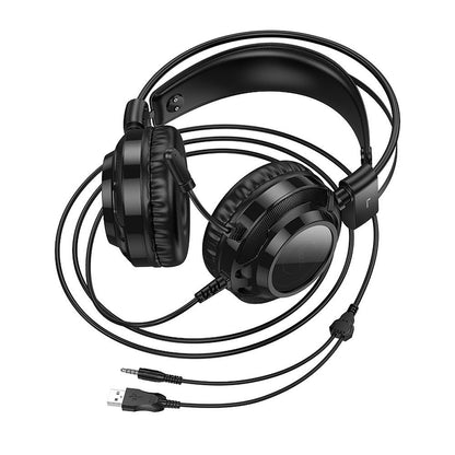 Casque Gaming 3,5 mm HOCO W110, RGB, Noir