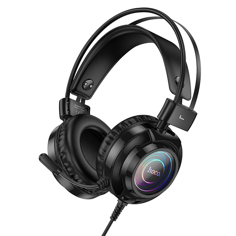 Casque Gaming 3,5 mm HOCO W110, RGB, Noir