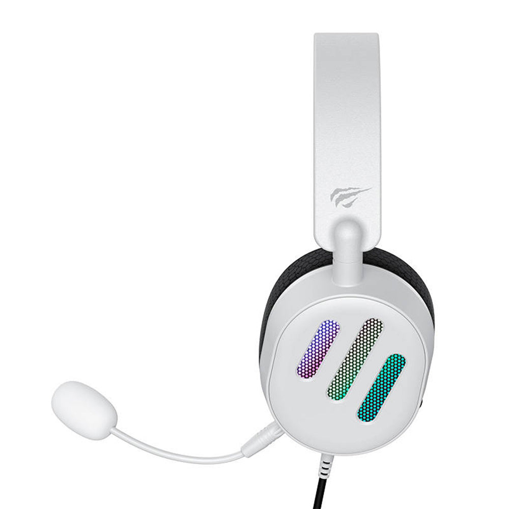 Casques Gaming 3.5mm HAVIT H2038U, RGB, 2.1m, Blancs